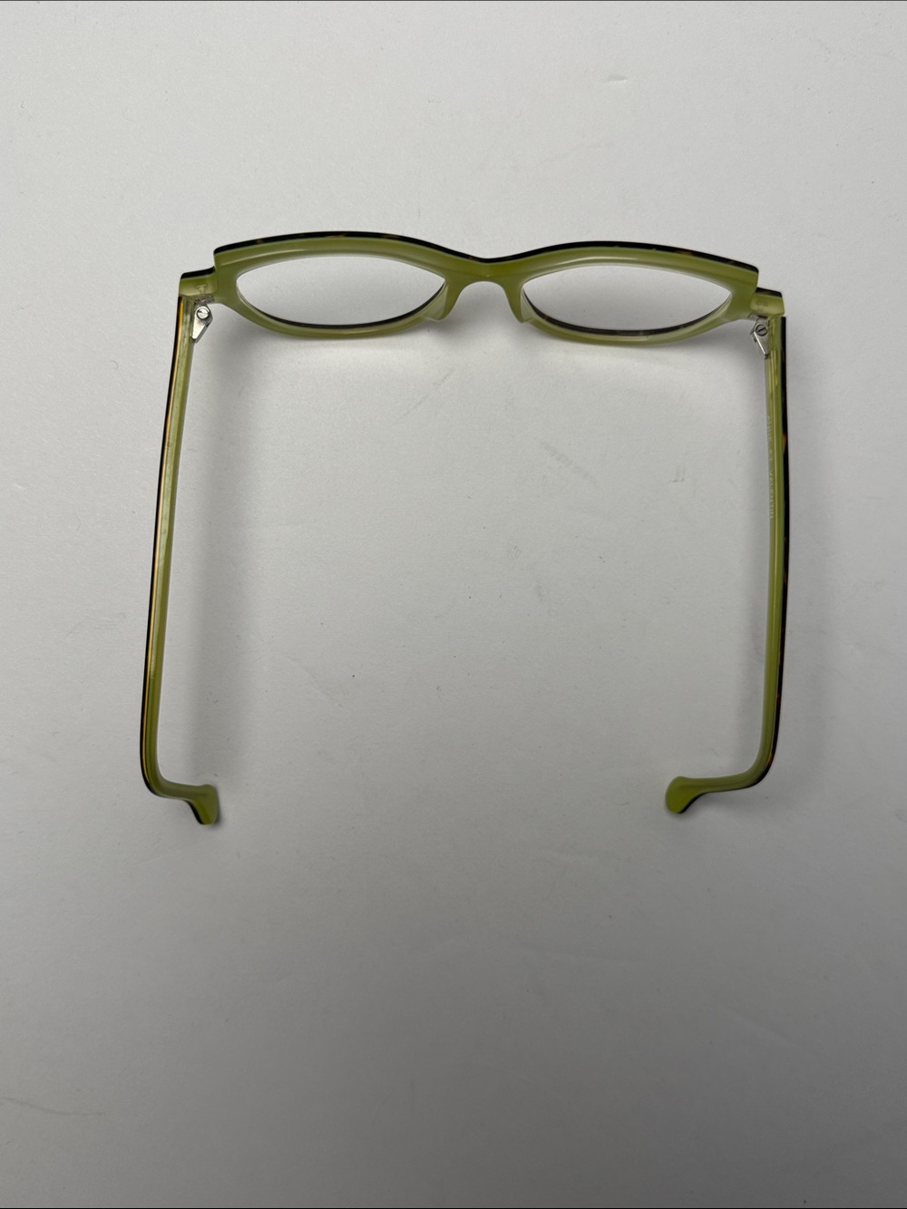ANNE ET VALENTIN Tortoiseshell Pale Green Slight Cat-Eye Glasses Made in France - Picture 8 of 10
